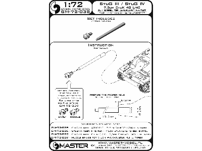 Stug Iii / Stug Iv - 7,5cm Stuk 40 L/48 - Lufa Działa Wraz Z żywicznym Hamulcem Wylotowym Do Osłon Jarzma Typu 'saukopf' (Zes