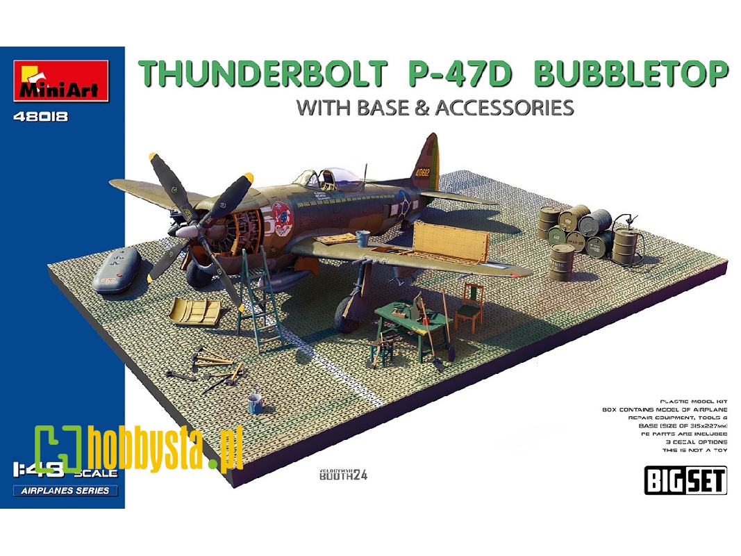 Thunderbolt P-47d Bubbletop With Base & Accessories. Big Set - zdjęcie 1