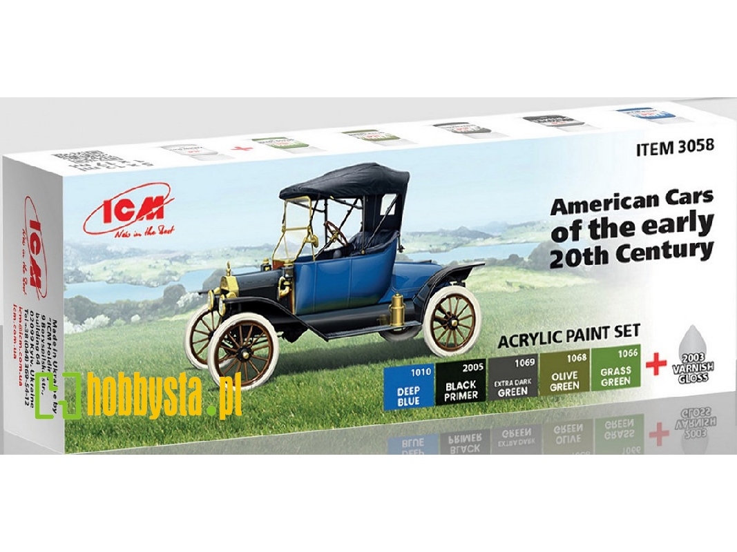 Acrylic Paint Set For American Cars Of The Early 20th Century - zdjęcie 1 Acrylic Paint Set For American Cars Of The Early 20th Century - zdjęcie 1