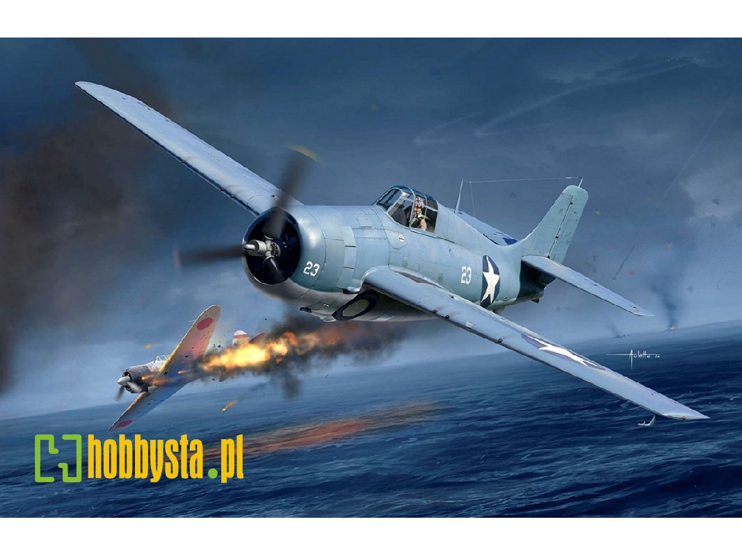 Grumman F4f-4 Wildcat - Battle Of Midway 1942 (New Tooling) - zdjęcie 1 Grumman F4f-4 Wildcat - Battle Of Midway 1942 (New Tooling) - zdjęcie 1