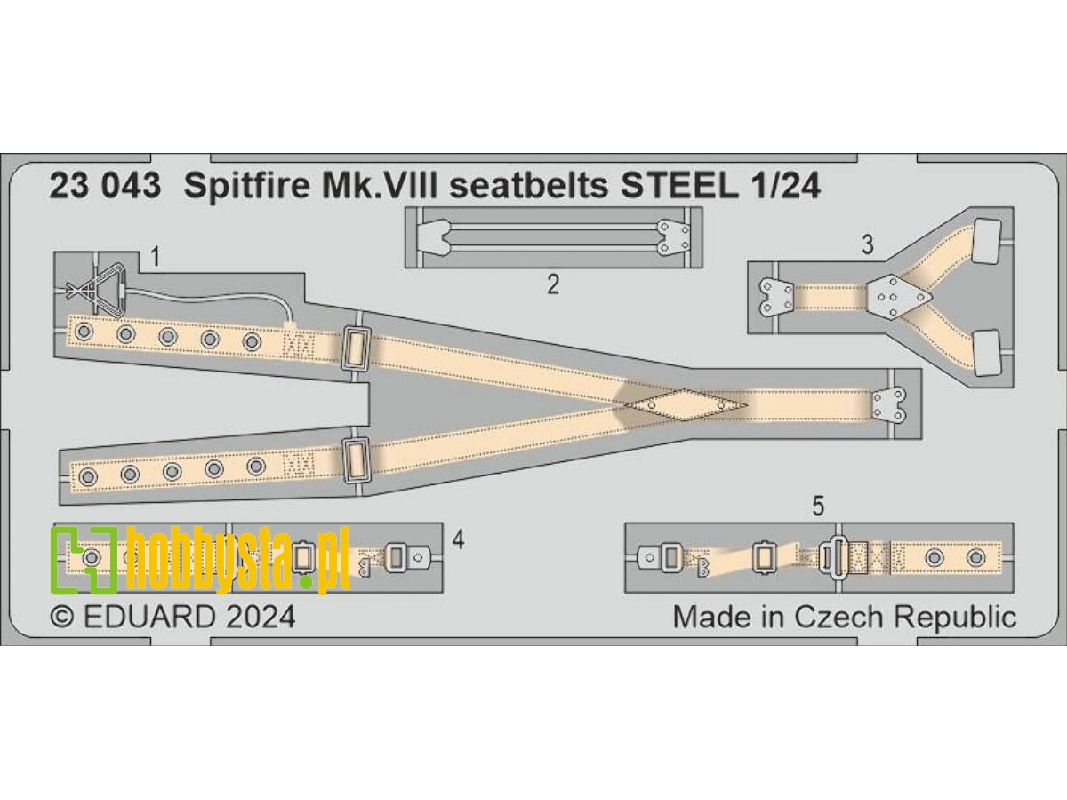 Spitfire Mk. VIII seatbelts STEEL 1/24 - AIRFIX - zdjęcie 1 Spitfire Mk. VIII seatbelts STEEL 1/24 - AIRFIX - zdjęcie 1