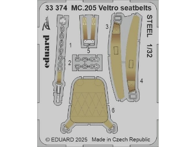 MC.205 Veltro seatbelts STEEL 1/32 - ITALERI - zdjęcie 1