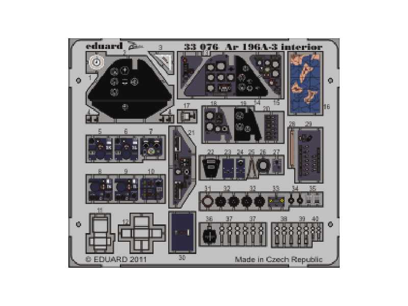 Ar 196A-3 interior S. A. 1/32 - Revell - blaszki - zdjęcie 1 Ar 196A-3 interior S. A. 1/32 - Revell - blaszki - zdjęcie 1
