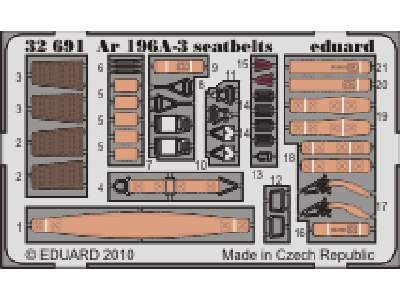  Ar 196A-3 seatbelts 1/32 - Revell - blaszki - zdjęcie 1