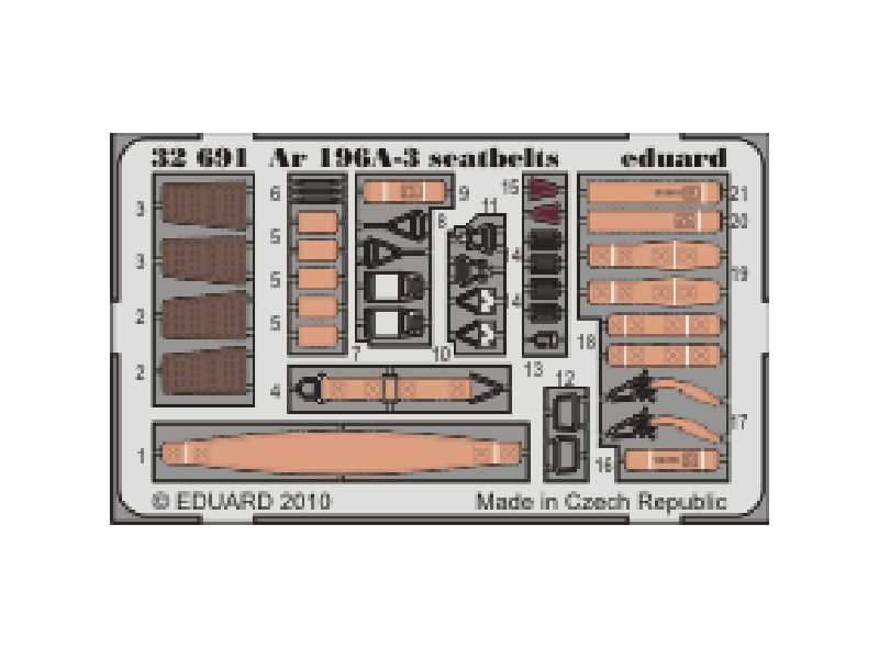  Ar 196A-3 seatbelts 1/32 - Revell - blaszki - zdjęcie 1