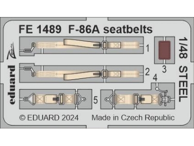 F-86A seatbelts STEEL 1/48 - CLEAR PROP - zdjęcie 1