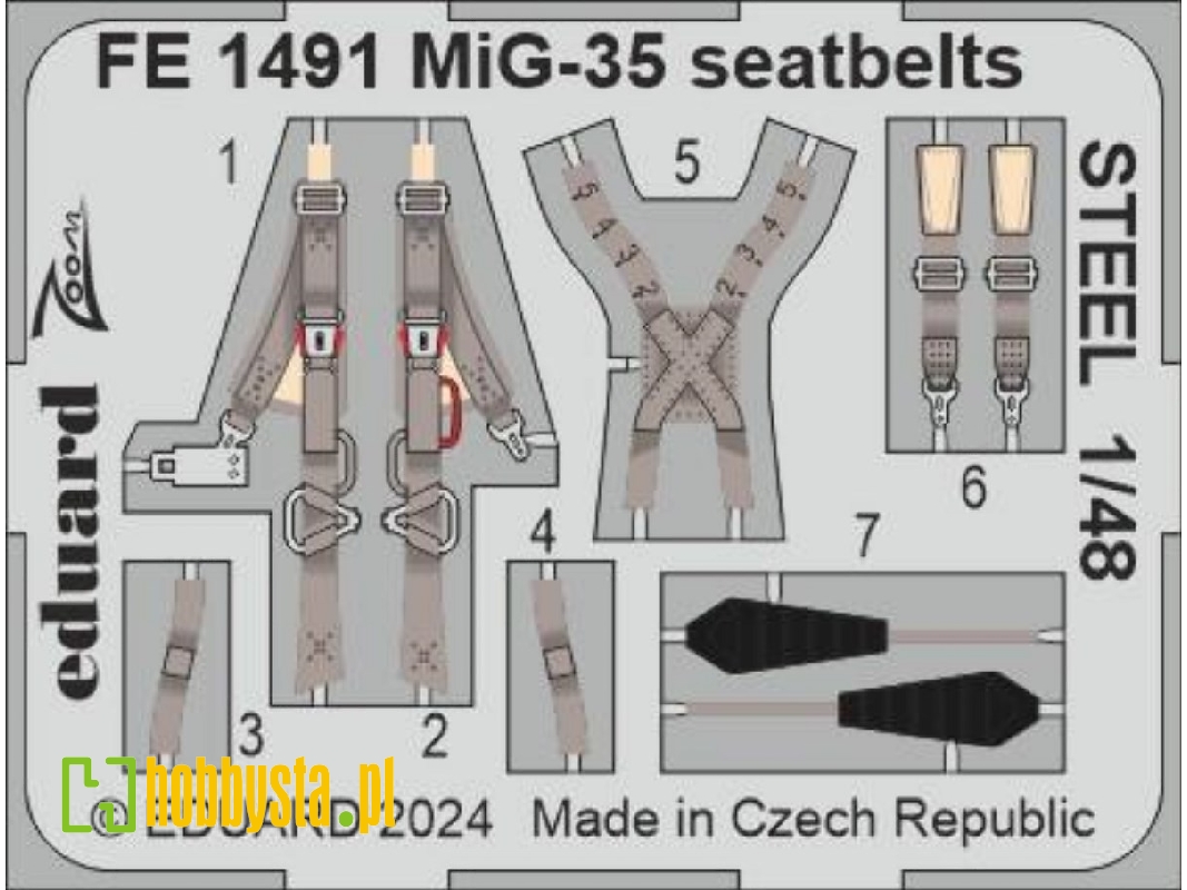 MiG-35 seatbelts STEEL 1/48 - HOBBY BOSS - zdjęcie 1 MiG-35 seatbelts STEEL 1/48 - HOBBY BOSS - zdjęcie 1