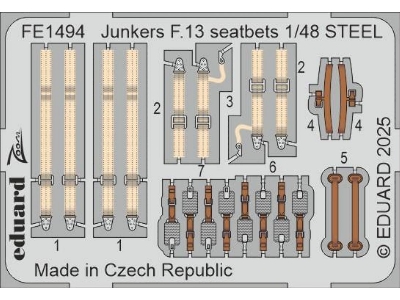 Junkers F.13 seatbelts STEEL 1/48 - MINIART - zdjęcie 1
