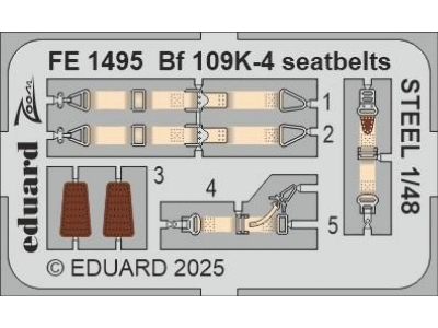 Bf 109K-4 seatbelts STEEL 1/48 - EDUARD - zdjęcie 1