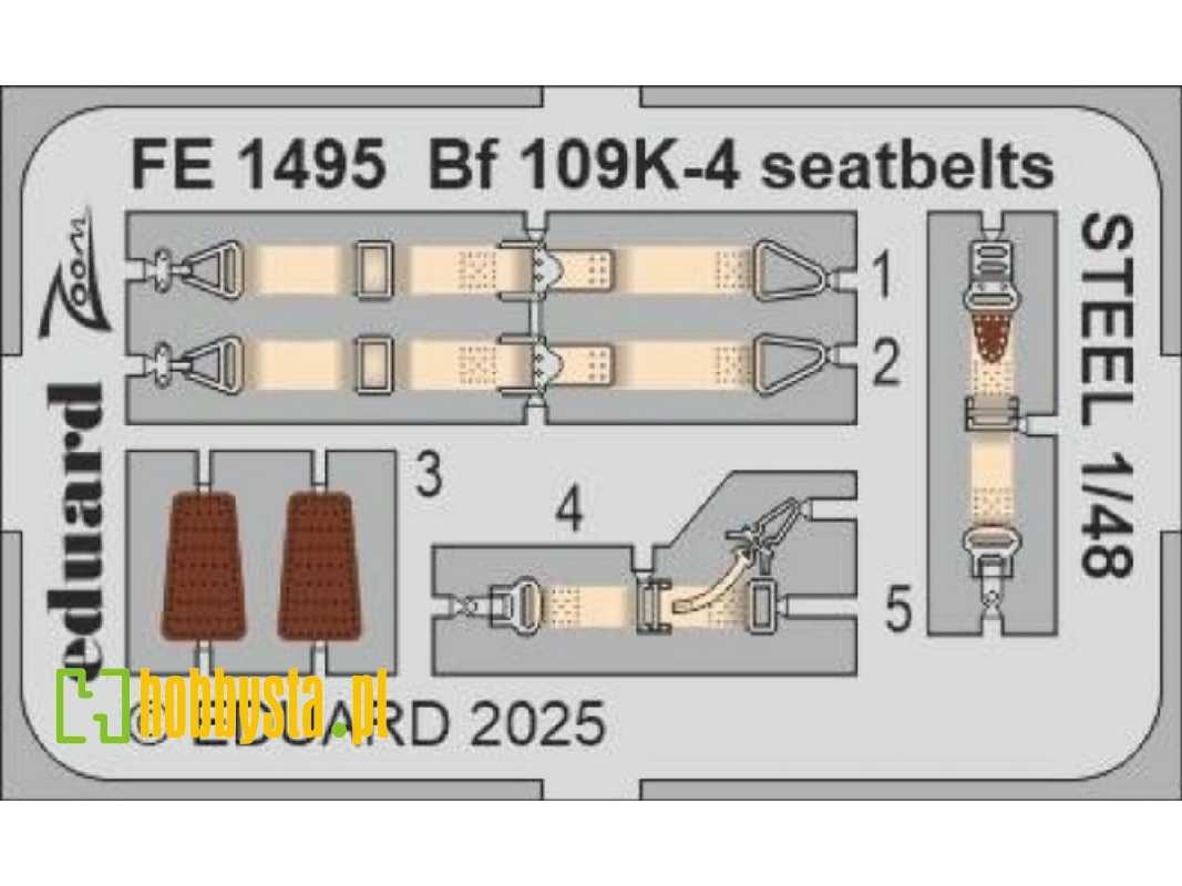 Bf 109K-4 seatbelts STEEL 1/48 - EDUARD - zdjęcie 1 Bf 109K-4 seatbelts STEEL 1/48 - EDUARD - zdjęcie 1