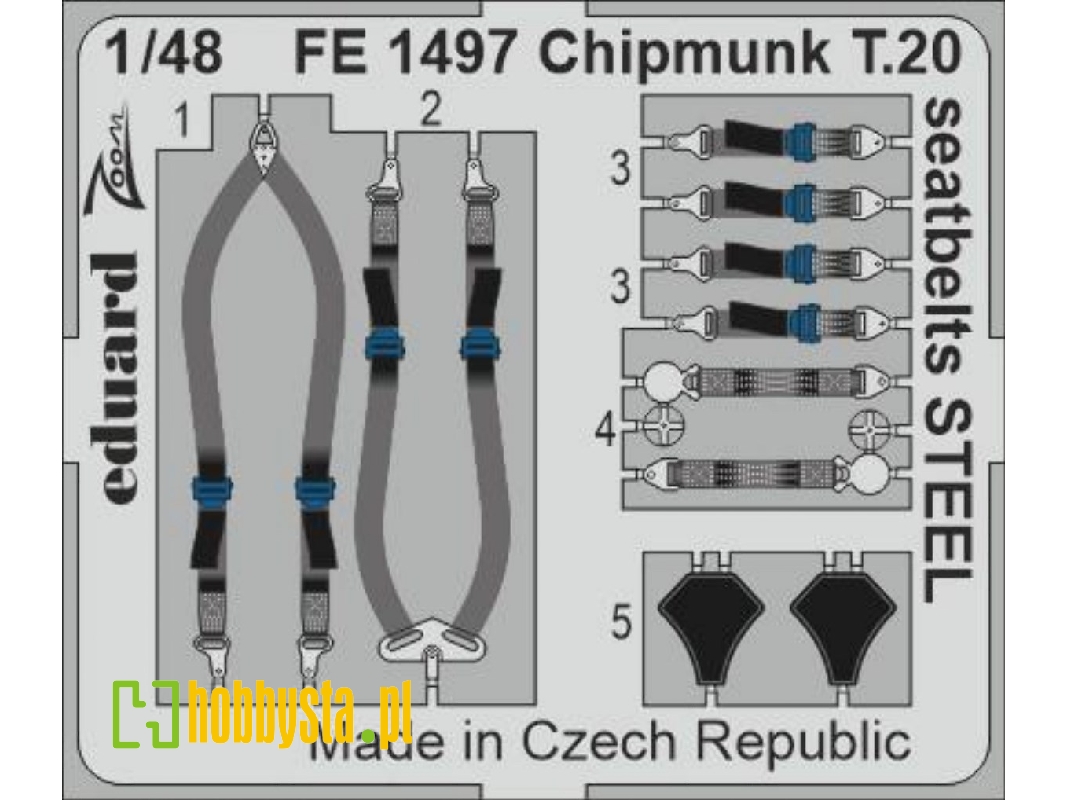 Chipmunk T.20 seatbelts STEEL 1/48 - AIRFIX - zdjęcie 1 Chipmunk T.20 seatbelts STEEL 1/48 - AIRFIX - zdjęcie 1