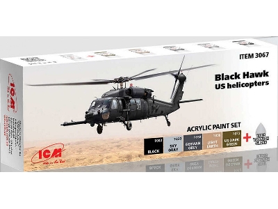 Acrylic Paints Set For Black Hawk Us Helicopters - zdjęcie 1
