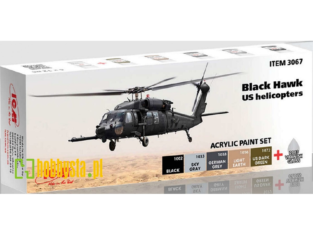 Acrylic Paints Set For Black Hawk Us Helicopters - zdjęcie 1 Acrylic Paints Set For Black Hawk Us Helicopters - zdjęcie 1