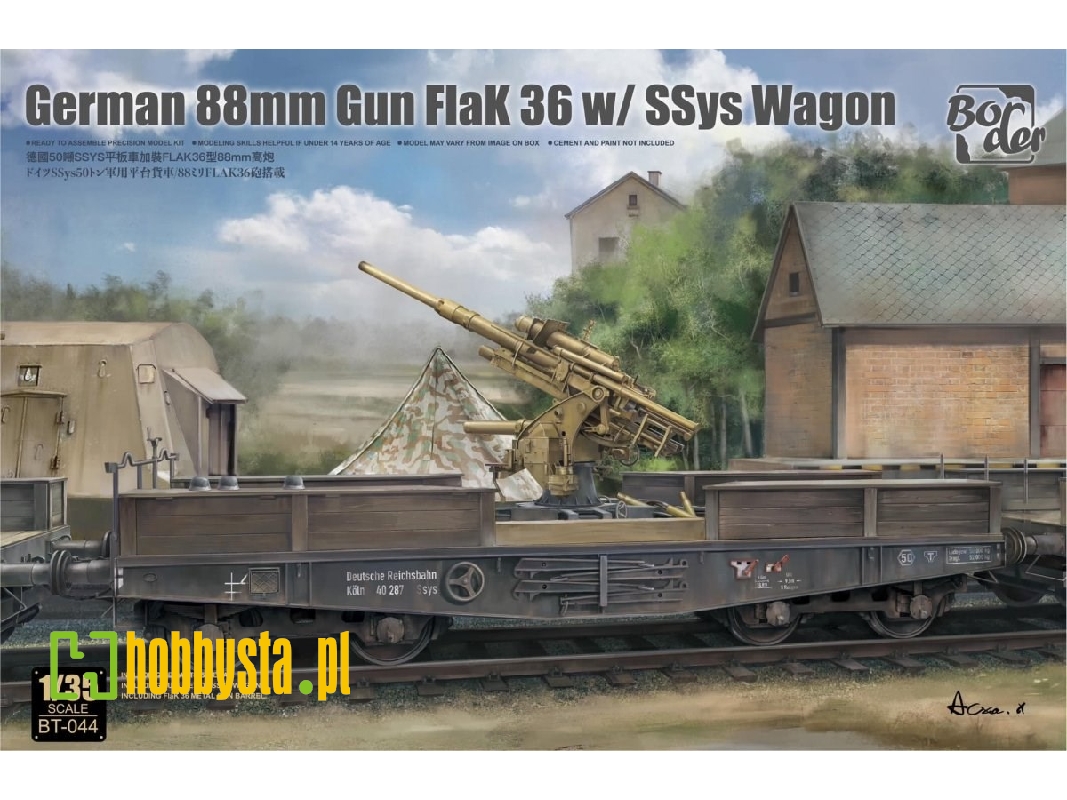 German 88mm Gun Flak 36 With Ssys Wagon - zdjęcie 1 German 88mm Gun Flak 36 With Ssys Wagon - zdjęcie 1