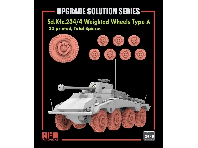 Sd.Kfz.234/4 - 3d Printed Wheels Type A (8 Pcs) - zdjęcie 1