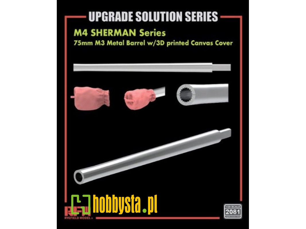 M4 Sherman Series 75 Mm M3 Metal Barrel With 3d Printed Canvas Cover - zdjęcie 1