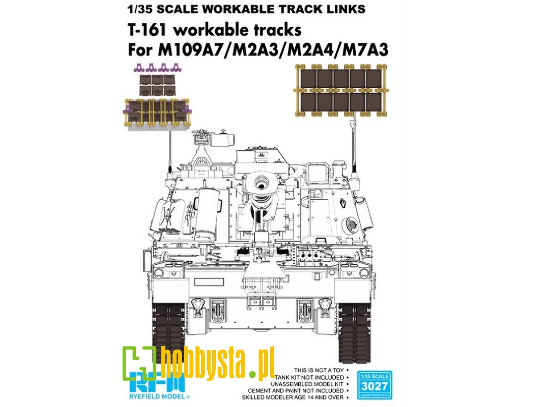 T-161 Workable Tracks For M109a7/M2a3/M2a4/M7a3 (Plastic) - zdjęcie 1