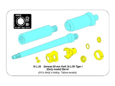 Lufa 8,8 cm KwK 36/56 do Tiger I z wczesna (Andy`s Hobby/Takom) - zdjęcie 16