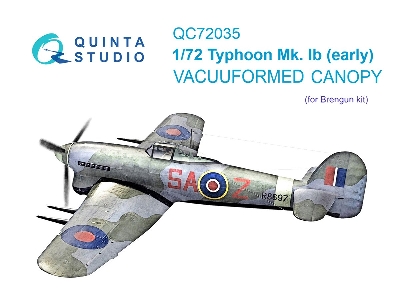 Hawker Typhoon Mk.Ib (Early) - Vacuumed Clear Canopy (For Brengun Kits) - zdjęcie 2