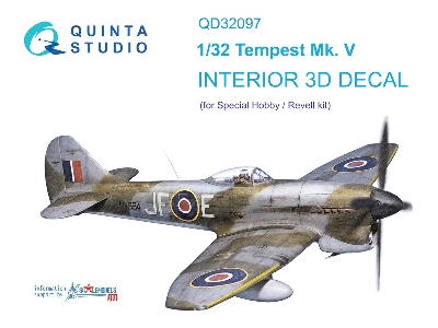 Hawker Tempest Mk. V - 3d-printed & Coloured Interior (For Special Hobby And Revell Kits) - zdjęcie 2