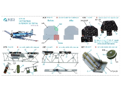 North American T-6 G Texan - 3d-printed & Coloured Interior (For Kitty Hawk Kits) - zdjęcie 12