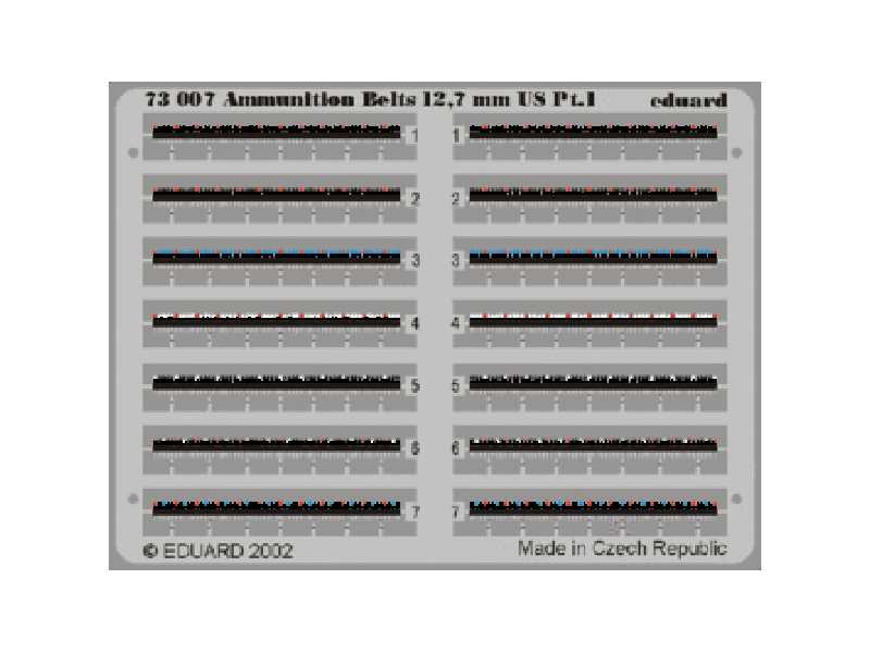 Ammunition Belts US Cal.0.50 1/72 - blaszki - zdjęcie 1 Ammunition Belts US Cal.0.50 1/72 - blaszki - zdjęcie 1