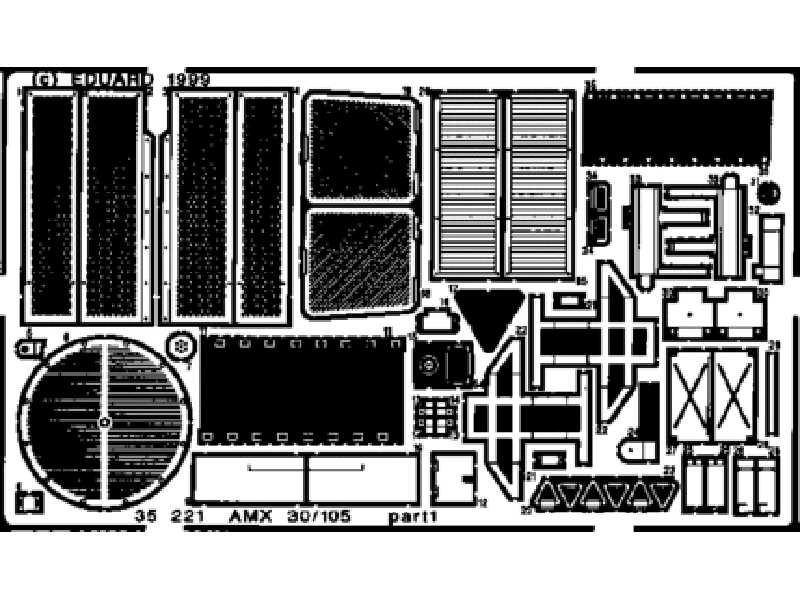  AMX 30/105 1/35 - Heller - blaszki - zdjęcie 1