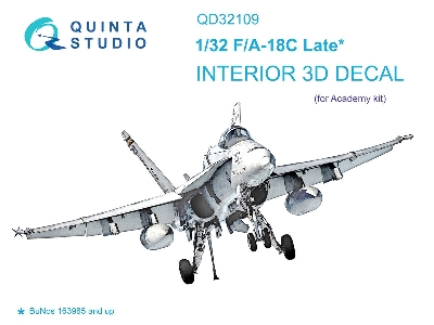 Mcdonnell Douglas F/A-18 C Late - 3d-printed & Coloured Interior (For Academy Kits) - zdjęcie 2