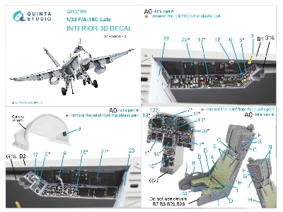 Mcdonnell Douglas F/A-18 C Late - 3d-printed & Coloured Interior (For Academy Kits) - zdjęcie 12