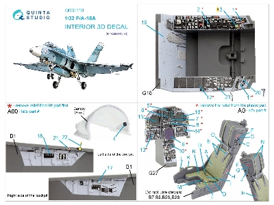 Mcdonnell Douglas F/A-18 A Hornet - 3d-printed & Coloured Interior (For Academy Kits) - zdjęcie 12