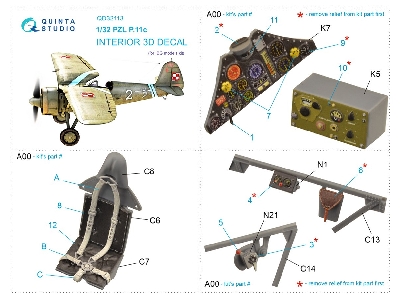 Pzl P.11c - 3d-printed & Coloured Interior (For Ibg Kits) - zdjęcie 14