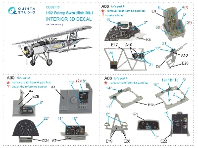 Fairey Swordfish Mk.I - 3d-printed & Coloured Interior (Fortrumpeter Kits) - zdjęcie 12