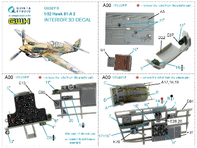 Curtiss Hawk 81-a 2 - 3d-printed & Coloured Interior (For Gwh Kits - zdjęcie 12
