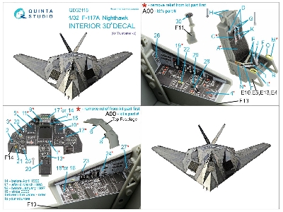 Lockhedd F-117 A Nighthawk - 3d-printed & Coloured Interior (For Trumpeter Kits) - zdjęcie 14