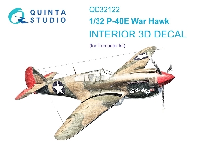 Curtiss P-40 E War Hawk - 3d-printed & Coloured Interior (For Trumpeter Kits) - zdjęcie 2