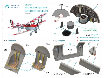 De Havilland Dh. 82 A Tiger Moth  - 3d-printed & Coloured Interior (For Icm Kits) - zdjęcie 11