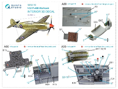 Curtiss P-40 B Warhawk - 3d-printed & Coloured Interior (For Gwh Kits) - zdjęcie 11