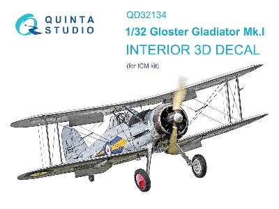 Gloster Gladiator Mk.I - 3d-printed & Coloured Interior (For Icm Kits) - zdjęcie 2