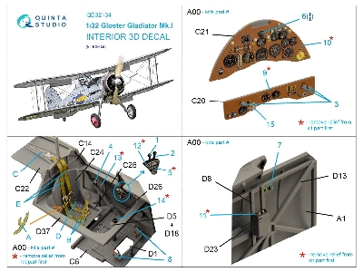 Gloster Gladiator Mk.I - 3d-printed & Coloured Interior (For Icm Kits) - zdjęcie 11