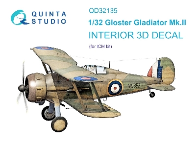 Gloster Gladiator Mk.Ii - 3d-printed & Coloured Interior (For Icm Kits) - zdjęcie 2
