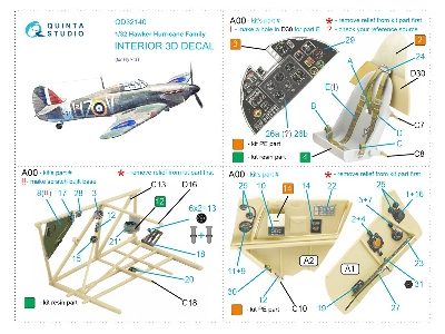 Hawker Hurricane Family - 3d-printed & Coloured Interior (For Fly Kits) - zdjęcie 12