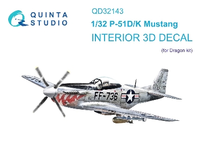 North Americna P-51 D/K Mustang - 3d-printed & Coloured Interior (For Dragon Kits) - zdjęcie 2