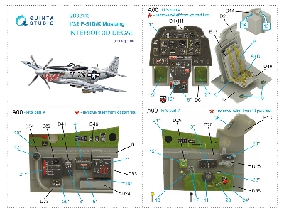 North Americna P-51 D/K Mustang - 3d-printed & Coloured Interior (For Dragon Kits) - zdjęcie 12