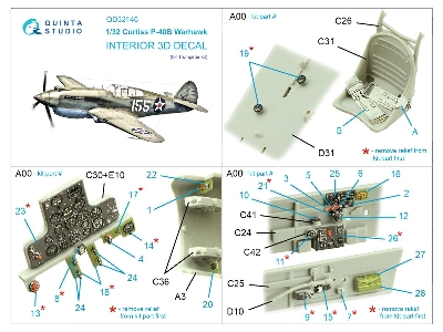 Curtiss P-40 B Warhawk - 3d-printed & Coloured Interior (For Trumpeter Kits) - zdjęcie 10