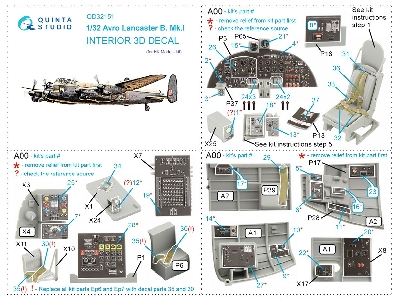 Avro Lancaster B. Mk.I - 3d-printed & Coloured Interior (For Hk Models Kits) - zdjęcie 13