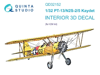 Boeing Pt-13/N2s-2/5 Kaydet - 3d-printed & Coloured Interior (For Icm Kits) - zdjęcie 2