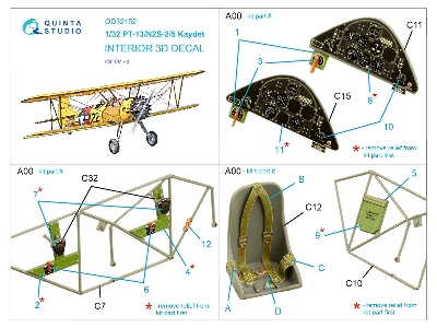 Boeing Pt-13/N2s-2/5 Kaydet - 3d-printed & Coloured Interior (For Icm Kits) - zdjęcie 10
