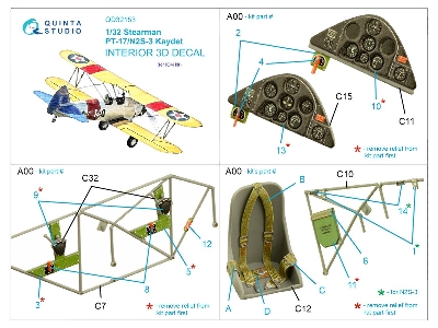 Stearman Pt-17/N2s-3 Kaydet - 3d-printed & Coloured Interior (For Icm And Revell Kits) - zdjęcie 10
