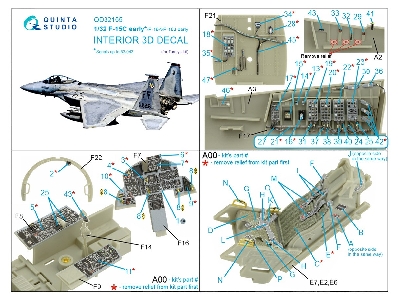 Mcdonnell Dogulas F-15 A /C Early / J Early Eagle - 3d-printed & Coloured Interior (For Tamiya Kits) - zdjęcie 14