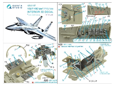 Mcdonnell Dogulas F-15 C / J Late - 3d-printed & Coloured Interior (For Tamiya Kits) - zdjęcie 12